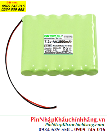 Pin sạc 7.2v-AA1800mAh, Pin sạc NiMh 7.2v-AA1800mAh, Pin GREPOW 7.2v-AA1800mAh chính hãng